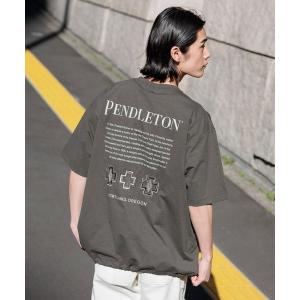 tシャツ 「PENDLETON(ペンドルトン)」別注ヒストリーロゴTシャツ/吸汗/速乾性/軽量/ドライタッチ/裾ドローコード仕様 メンズ