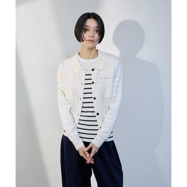 カーディガン milli de l'air ポケット付きポロカーデ レディース