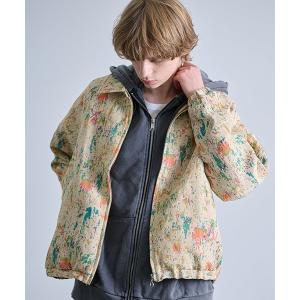 ブルゾン アウター Revo. スプラッシュペイントパターン ジップアップ ゴブラン ブルゾン メンズ レディース