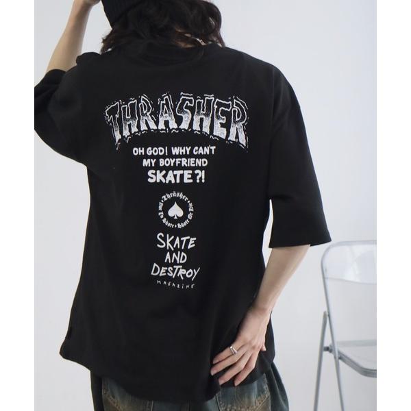 tシャツ 「THRASHER/スラッシャー」バックプリント ハーフスリーブ ビッグシルエットTシャツ...