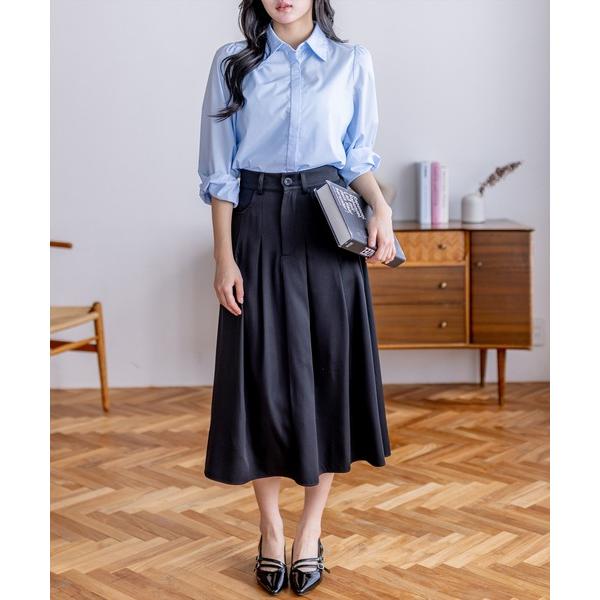 スカート タックスカート「オフィスカジュアル 着回し抜群 大人」