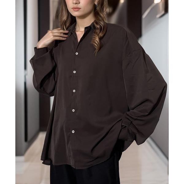 ブラウス シャツ バルーンスリーブ とろみ 抜け感 ワイド ブロード ブラウス シャツ 韓国 レディ...