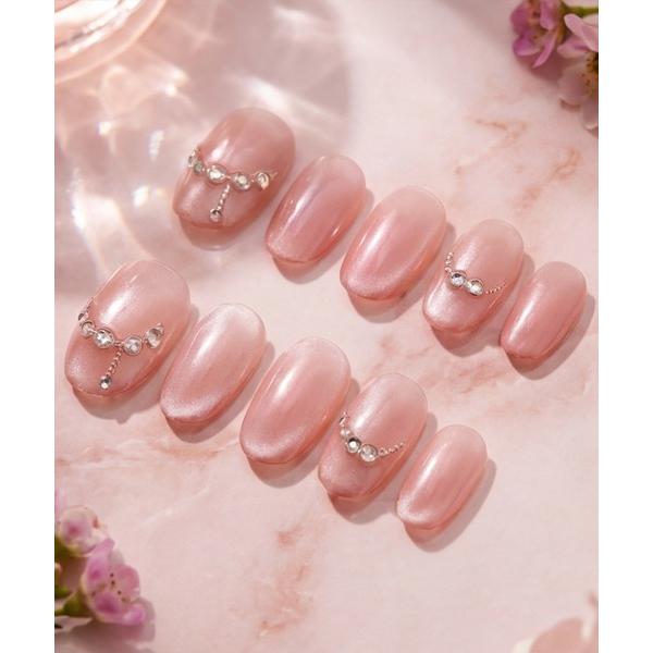 ネイルチップ ネイルシール 「not a nail」水光マグネットデザインロングネイルチップ