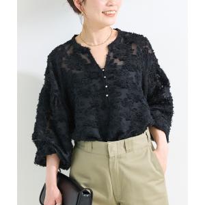 ブラウス シャツ 「追加9」手洗い可 / パフスリーブジャガードブラウス レディース