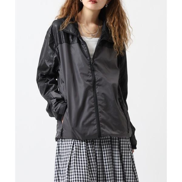 ナイロンジャケット ナイロンシレー背裏メッシュシャドープリント切り替えスタンドブルゾン メンズ レデ...