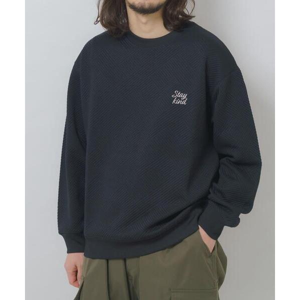 トレーナー スウェット 刺繍ジャカードロングスリーブカットソー メンズ