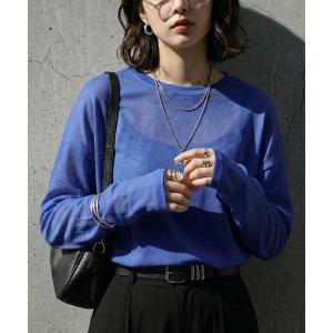 アンティカ antiqua tシャツ 綿100 Uネック シアーロンT レディース