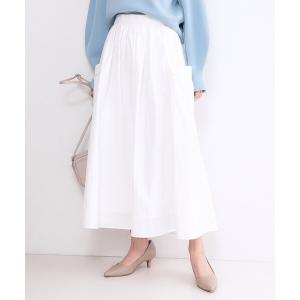 スカート サイドポケットギャザースカート「洗濯機OK」