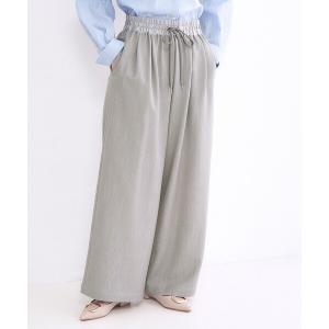 パンツ ウエストサテンイージータックワイドパンツ「洗濯機OK」 レディース