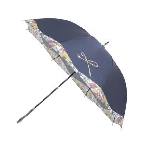 傘 長傘 耐風 大きめ フラワー デイジーリボンプリント レディース