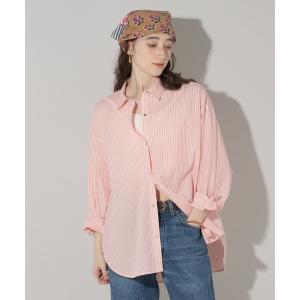 ブラウス シャツ ストライプ刺繍シャツ レディース