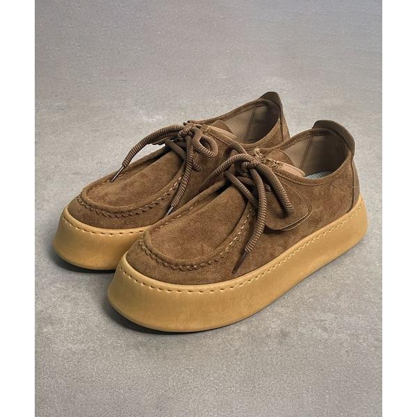 デッキシューズ 1D64-SZ スエードライク モカシン デッキシューズ ボリュームソール ワークシ...