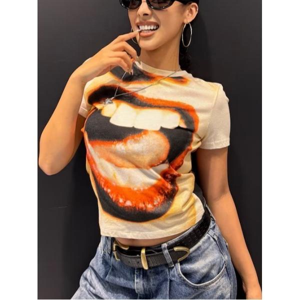 tシャツ 「Desigual × EGONLAB」リッププリントTシャツ アート×ストリート2026...