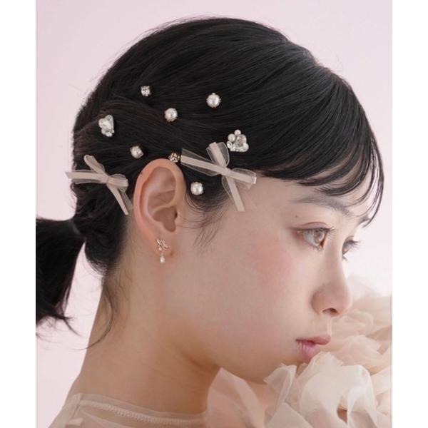 Zoule ゾーラ：HARU:HAIR シリーズ　Seal H−３　リボン　ビジュー　シールヘア(貼...