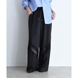 パンツ レースラインリラックスパンツ レディース