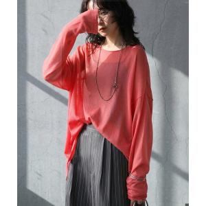 アンティカ antiqua tシャツ クルーネック シアー ロンT レディース