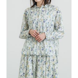 シャツ ローン水彩花柄ptレギュラーワイドシャツ メンズ