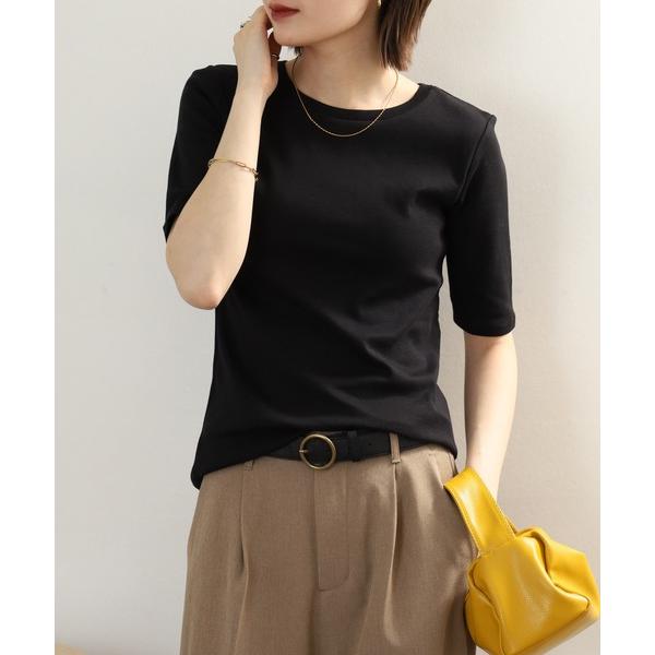 tシャツ コットンフライス5分袖Tシャツ レディース