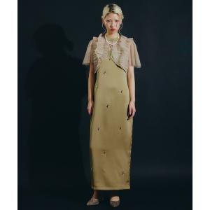 パーティードレス ドレス 「darial 10周年記念セール」「darial」纏うだけで華やぐ / satiin bijou set dress / サテンビジューセットドレス お呼ばれ 結…