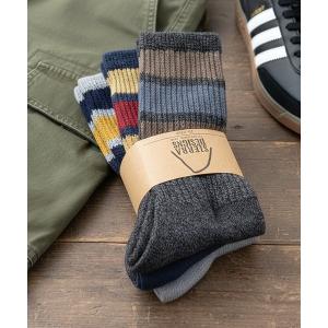靴下 「SIERRA DESIGNS」シエラデザインズ 3P Line Crew Socks ライン クルーソックス 靴下 3足組 SD710AS