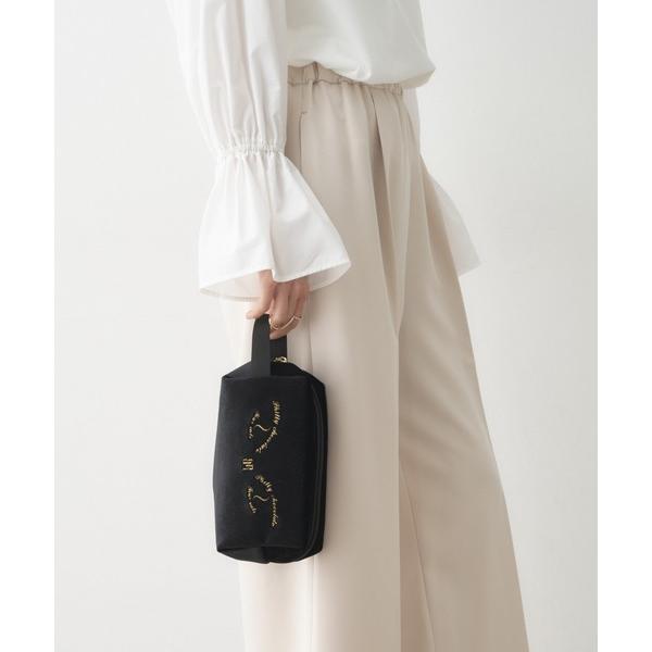 ポーチ 「Philly chocolate」キャットモチーフベロアポーチ レディース