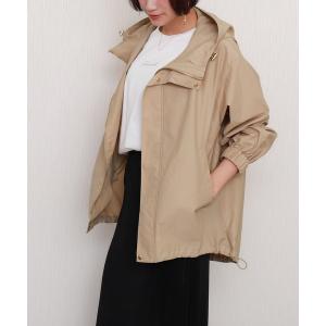 マウンテンパーカー ウインドブレーカー 「NC撥水加工」裾ドロストミドル丈ブルゾン マウンテンパーカー レディース