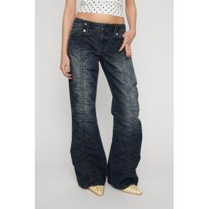 ジーンズ デニム デニムパンツ FRONT GATHER デニム レディース