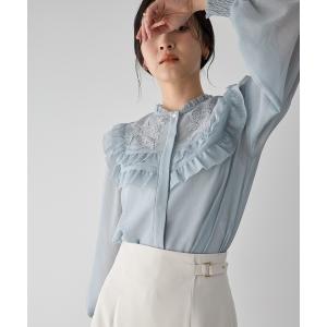ブラウス シャツ ラッフルレースブラウス レディース