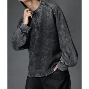 トレーナー スウェット 「welise/ウェライズ」ハイクオリティーコットン/ケミカルオーバーダイ ヘンリーネックスウェット メンズ レディース