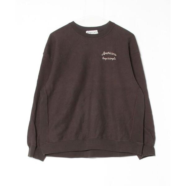 「AMERICANA」 ワンポイントスウェットカットソー S ブラウン レディース