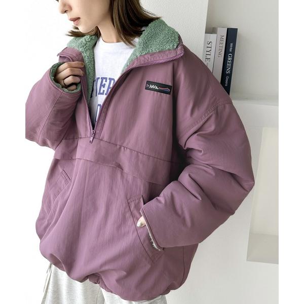 「Java」 ナイロンブルゾン LARGE パープル レディース
