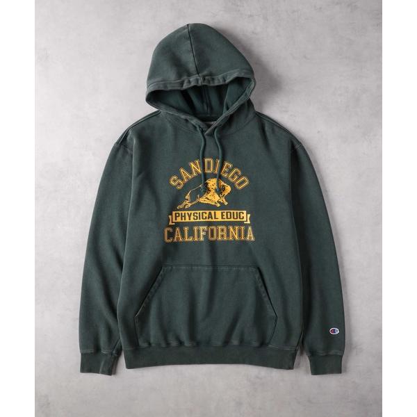 「Champion」 プルオーバーパーカー LL グリーン メンズ