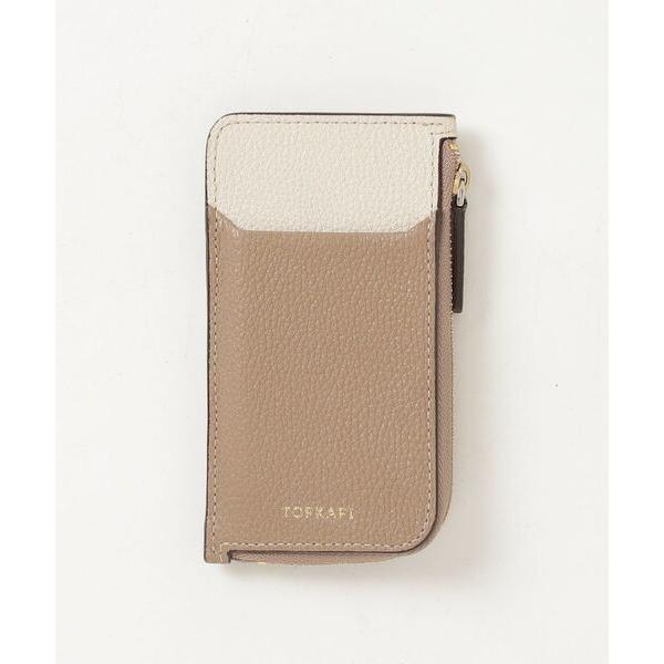 「TOPKAPI」 カードケース FREE グレイッシュベージュ レディース