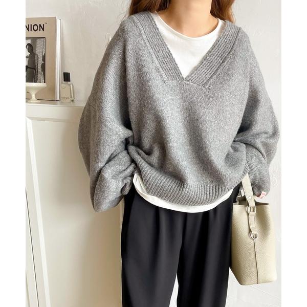 「Java」 長袖ニット LARGE グレー レディース