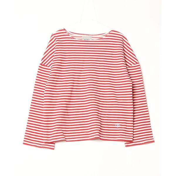 「RUBY AND YOU」 ボーダー柄長袖カットソー - レッド レディース