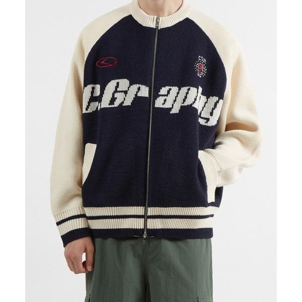 「codegraphy」 ニットカーディガン LARGE ネイビー メンズ