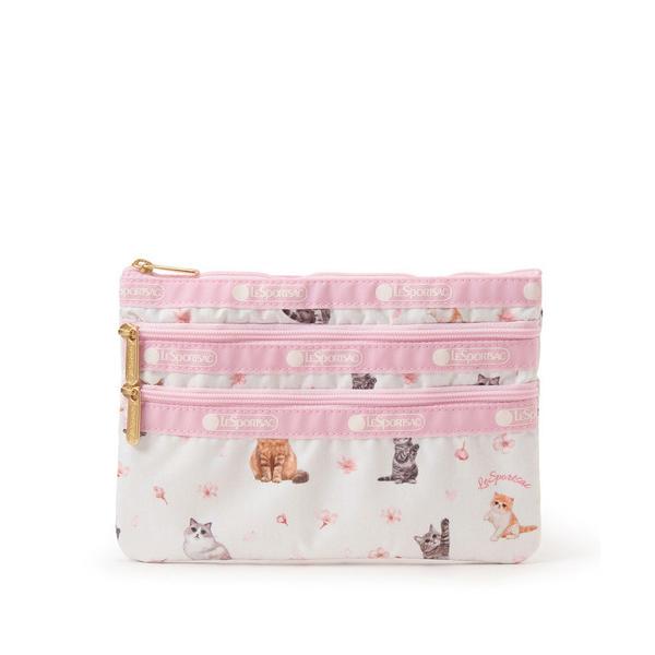 ポーチ 3ZIP COSMETIC サクラキャッツACC レディース