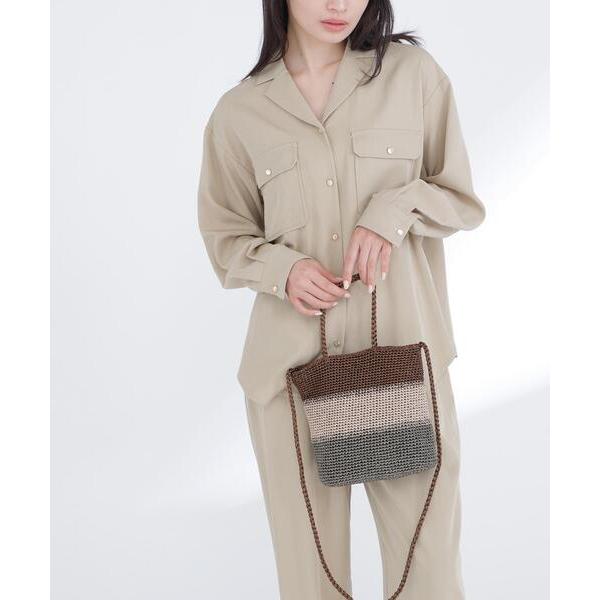 ハンドバッグ 「Oggi.jp掲載」メタリックボーダー2wayバッグ