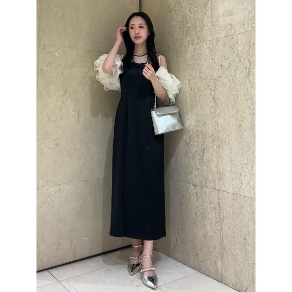 ドレス ラッフルスリーブドレス