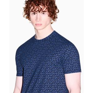 tシャツ 「A|X アルマーニ エクスチェンジ」オールオーバースクエアロゴ 半袖クルーネックTシャツ/REGULAR メンズ