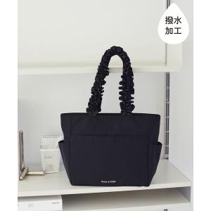 トートバッグ 撥水加工フリルハンドルトートバッグ レディース