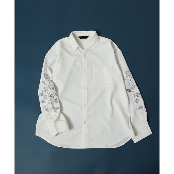 シャツ ルーズサイズ袖刺繍シャツ メンズ レディース