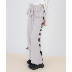 パンツ レイヤードスカート見えサイドラインパンツ キッズ 子供服 女の子