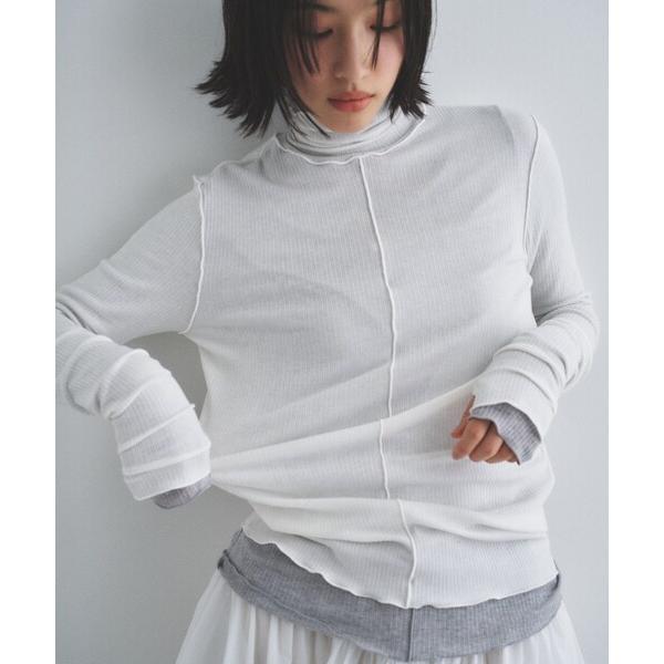 tシャツ edge-fit ribbed turtleneck レディース
