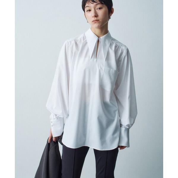 ブラウス シャツ 「Re」point neck shirt レディース