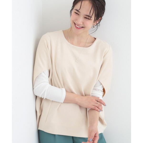 「体型カバー/2点セット」ポンチョ風 スエードライクトップス+ロンT レディース