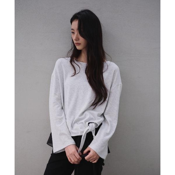 tシャツ 「GENERAL IDEA」タイアップルーズボートネック長袖Tシャツ / Tie-Up L...