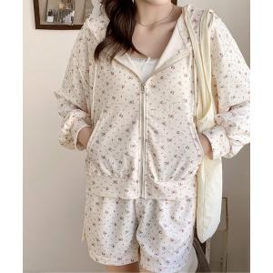 小花柄パーカーセットアップ レディース