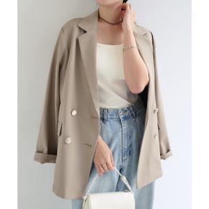 ジャケット テーラードジャケット 金ボタンダブルテーラードジャケット レディース