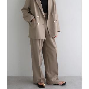 スラックス パンツ 2タックスラックスワイドパンツ レディース